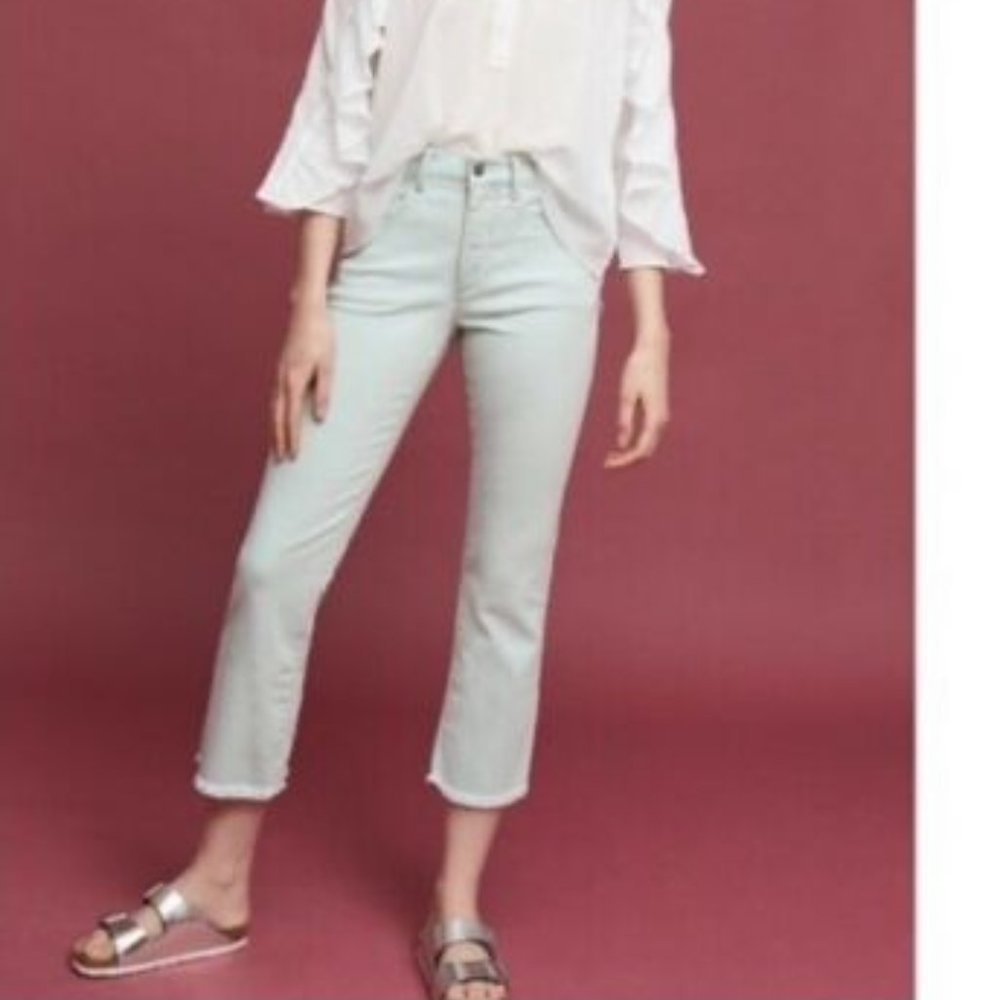 Anthro Pilcro & The Letterpress White Raw Hem Jeggings Size S